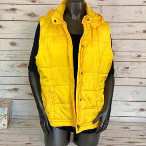 New York Co Bright Yellow Puffer Vest 
